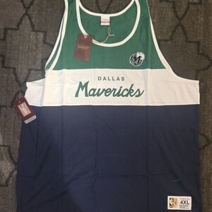 Mitchell & Ness Dallas Mavericks Green and Navy Tank Top 4XL